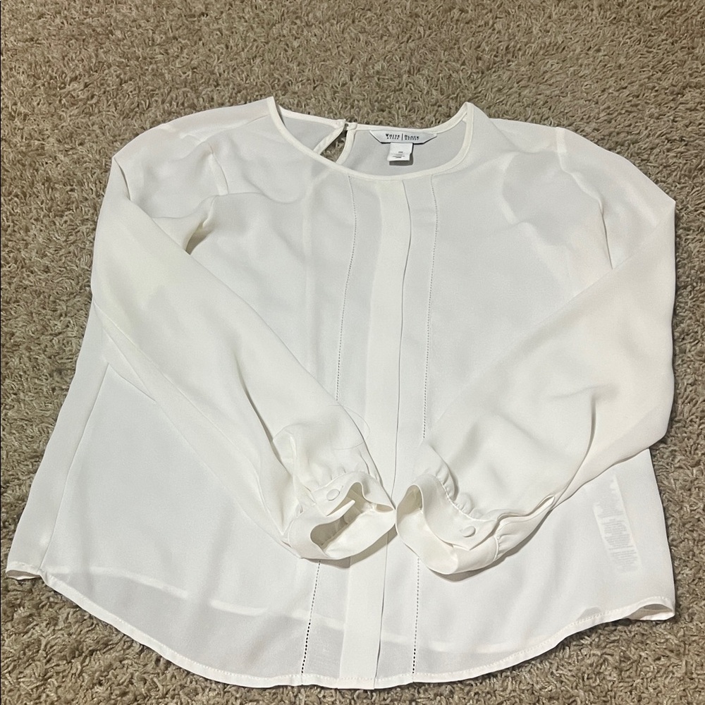 White House Black Market Cream Blouse